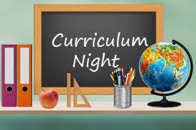 Curriculum Night 6-7pm on Sept 2, 2026